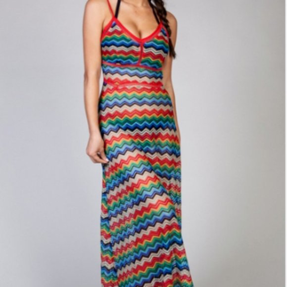 Cheveron Crochet Swim Cover-Up Dress USA - Picture 2 of 4